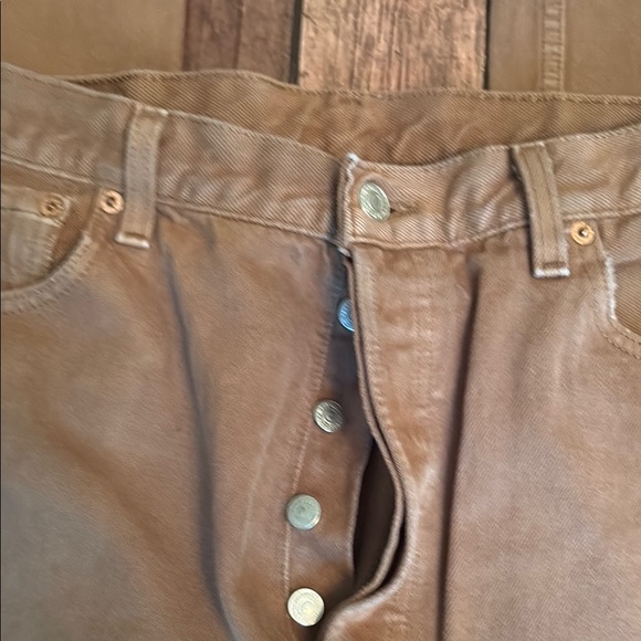 Levi's 501 Button Fly Brown Jeans Sz 36x34 - Picture 3 of 5